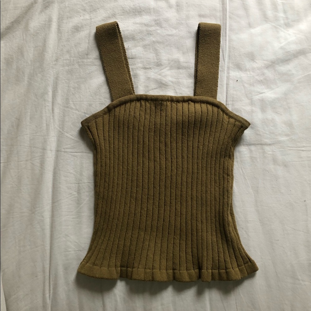 Olive/tan Madewell sweater tank
